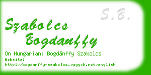 szabolcs bogdanffy business card